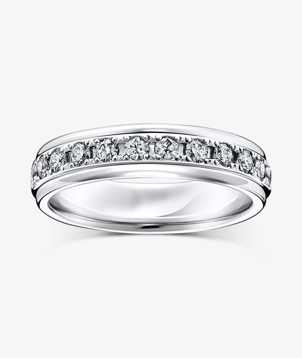 Sterling Silver Pave Eternity Band Ring