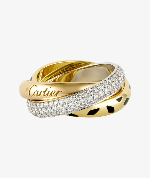 Tri-Tone Interlinked Rolling Silver Ring