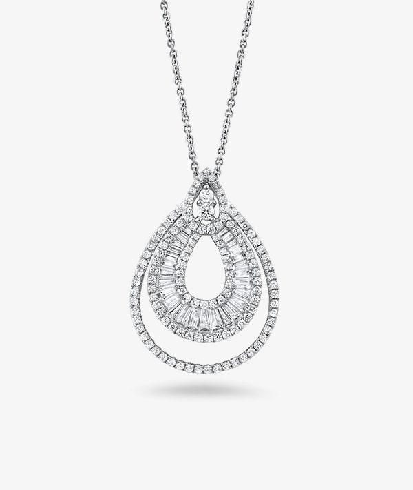 Round Halo Solitaire Pendant Necklace 3