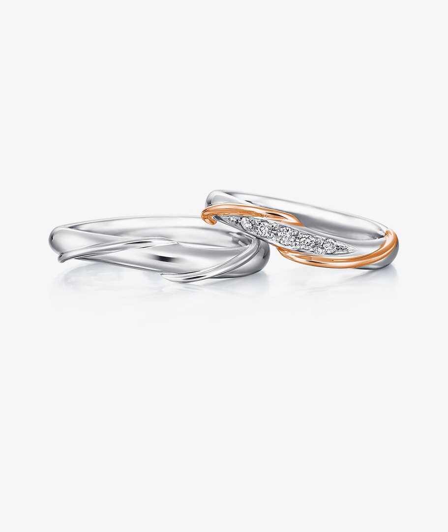 His & Hers Two-Tone Wedding Band Pair